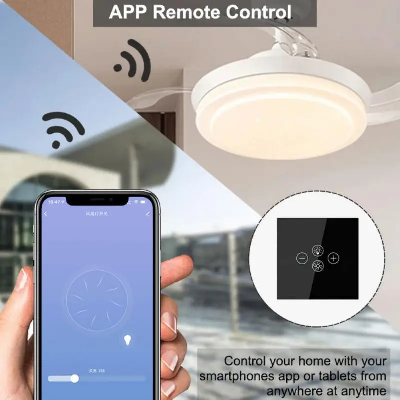 

Выключатель для потолочного вентилятора с Wi-Fi, лампа со складным вентилятором, с дистанционным управлением через приложение Tuya, умный таймерный выключатель для умного дома, Новинка