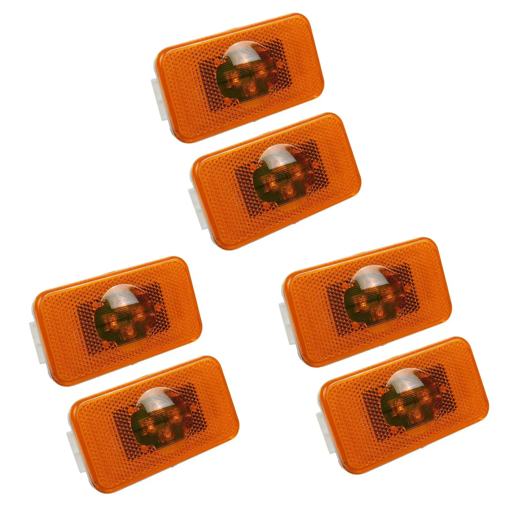 

6Pcs 24V Car Truck LED Side Marker Light 4LEDs Amber Indicator Warning Lamps for Volvo Trucks FM/FH