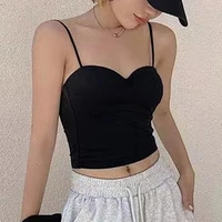 puimentiua new sexy summer bra for women ice silk seamless camisole vest withing padded aolid color beauty back crop tops sports