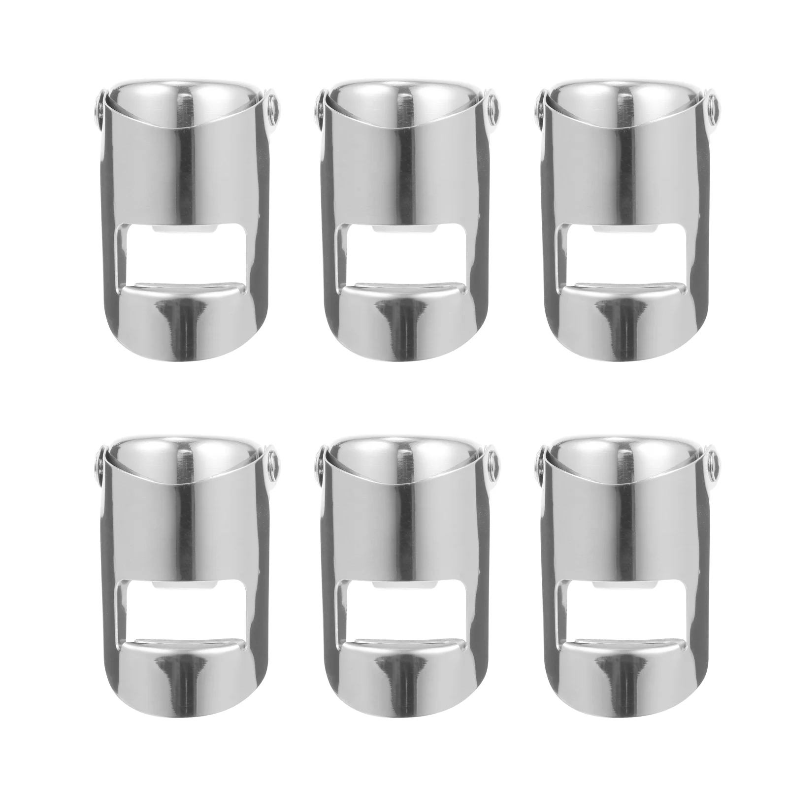 

6pcs Stainless Steel Champagne Stoppers Vacuum Preservation Plugs (Silver)