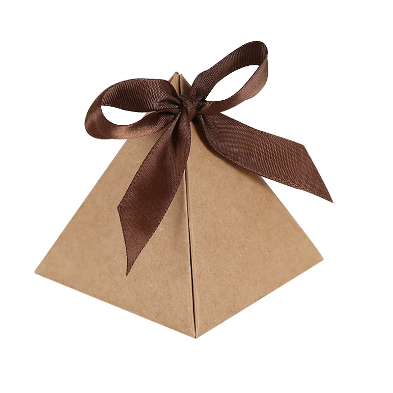 

20PCS Triangle Marbling Candy Gift Box DIY Kraft Paper Valentine Chocolate Boxes Packaging New Year Wedding Decoration