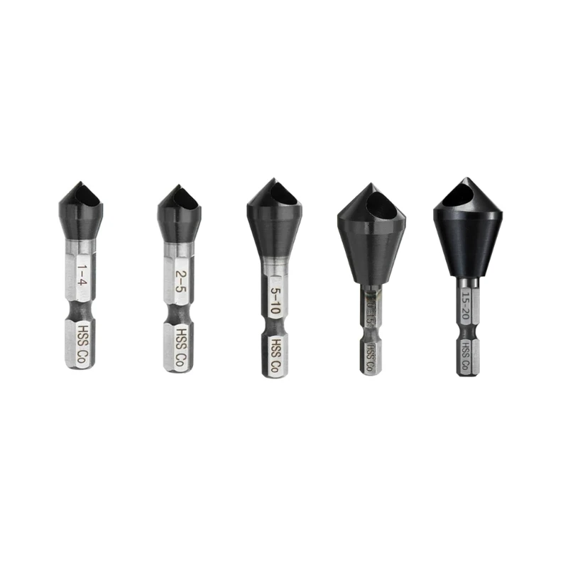 

Hex Shank Chamferer Countersink & Deburring Bit M35 Cobalt HRC89 Coating