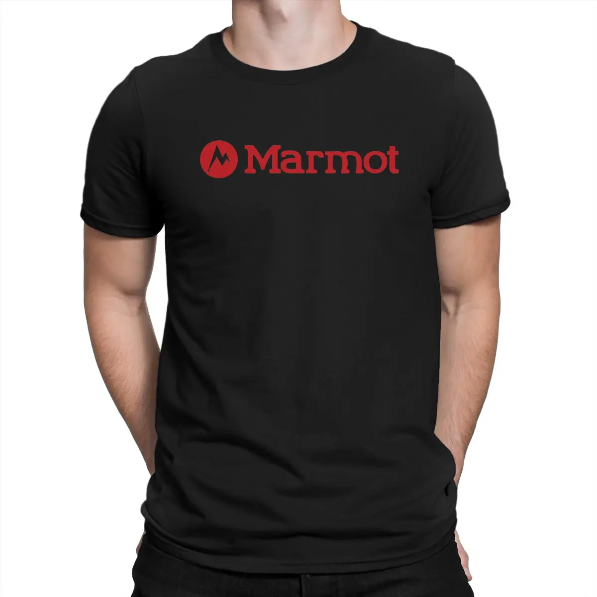 

Модные мужские футболки с надписью His Marmot Mountain Along, футболки из чистого хлопка с круглым вырезом, велосипедная футболка с коротким рукавом и графическим принтом