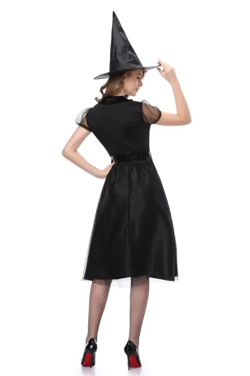 Черный женский костюм ведьмы M-3XL