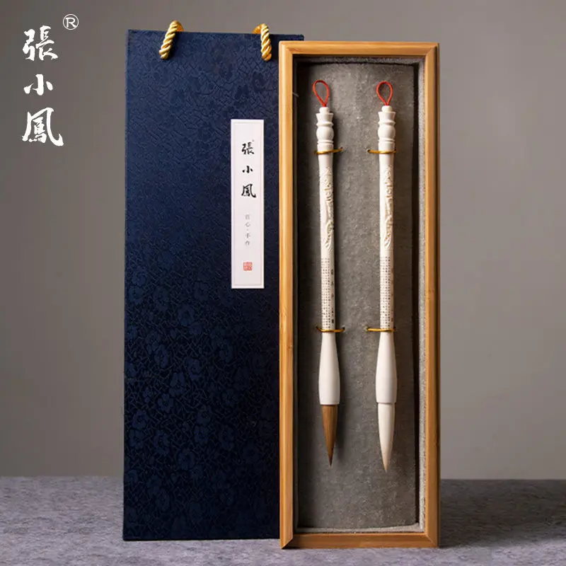 Chinese arthigh-grade camel bone calligraphy brush weasel hair wool calligraphy pen set regular script