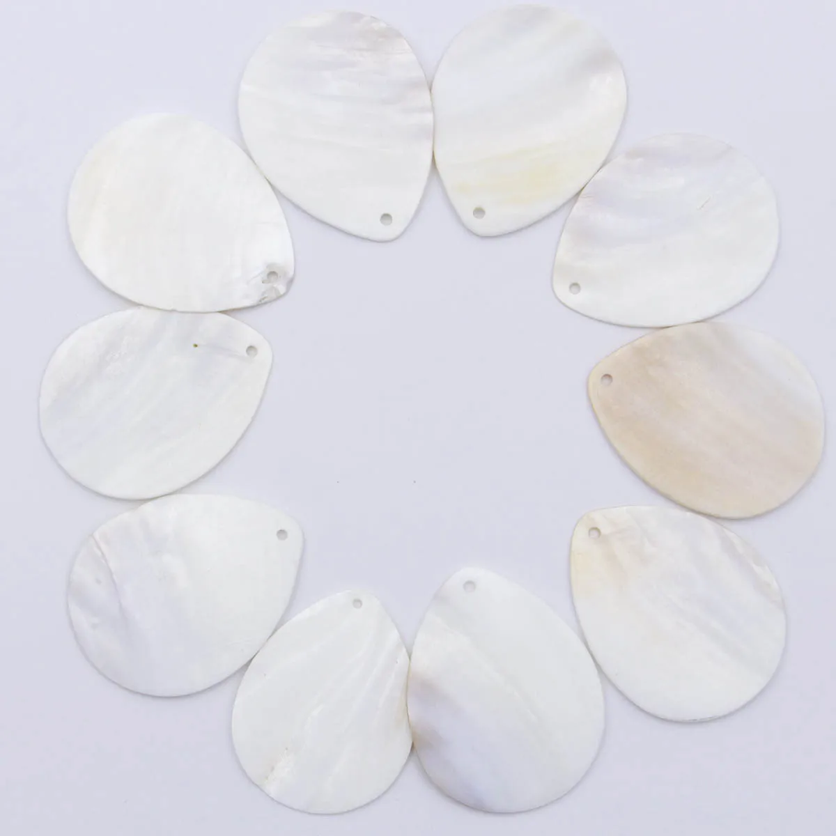 

10 PCS 38mmX48mm Natural White Mother of Pearl Shell Teardrop Jewelry Making DIY