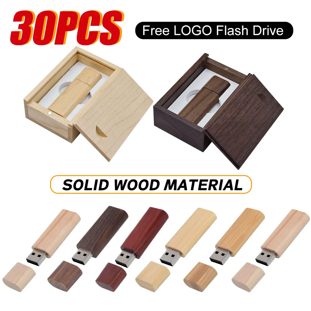 USB-флеш-накопитель деревянный с логотипом на заказ 8/16/32/64/128 ГБ