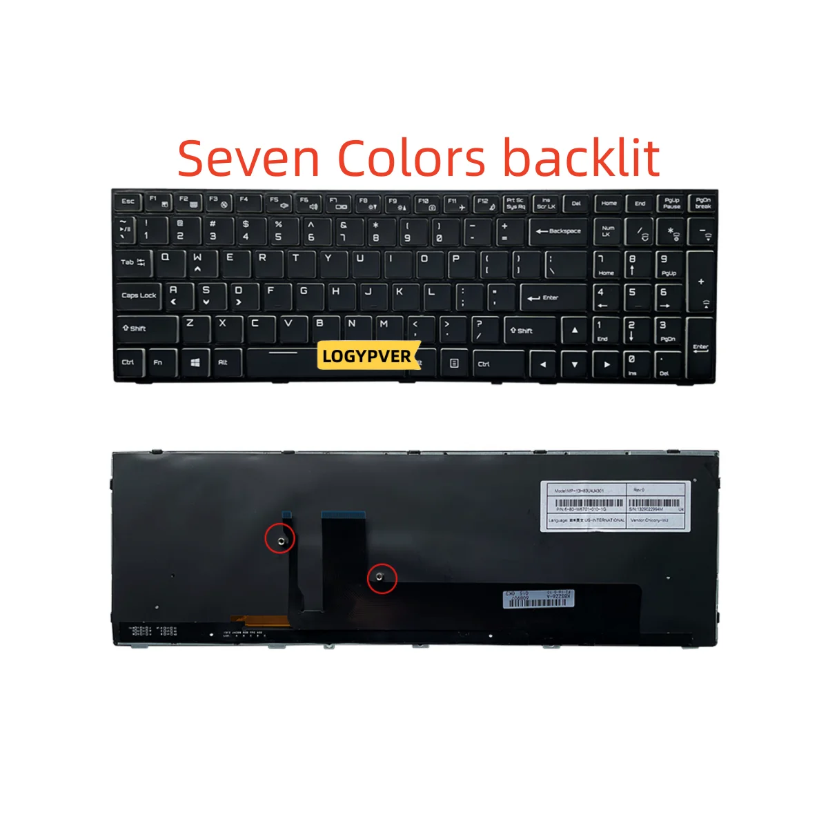 Клавиатура для ноутбука с цветной подсветкой США Hasee Z6 Z7 Z8 P655 I3 I5 I7 G6 T5 T5S T5X белый