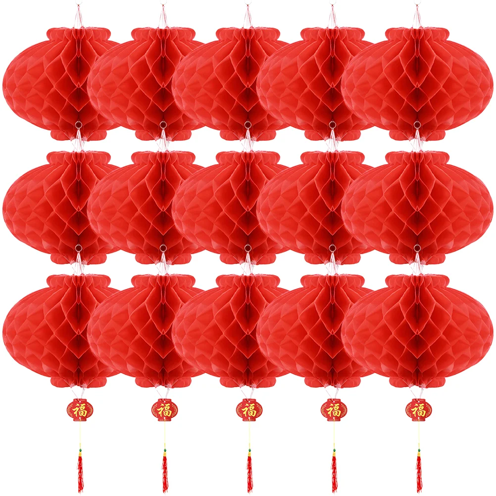 

25Pcs Foldable Exquisite Delicate Decorative Red Chinese Lanterns New Year Decorations 3D Red Lanterns Paper Lanterns