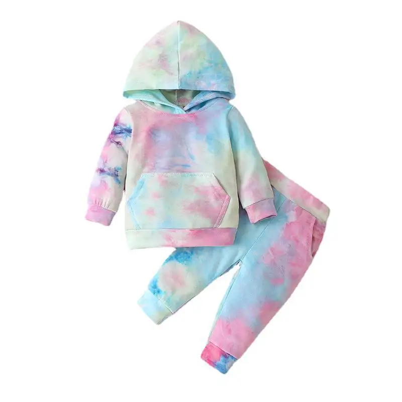

Baby boy clothes spring autumn cotton suit boy letter printing color long-sleeved casual hooded sweater baby boy 2-piece set