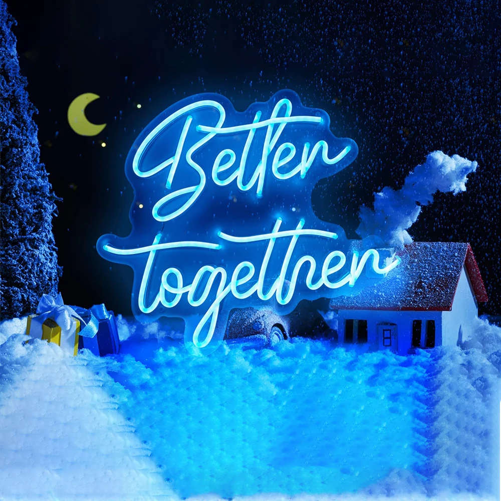 Large Better Together LED Neon Sign Wedding Bar Banquet Custom Neon Girl Bedroom Birthday Party Decorated Night Lights