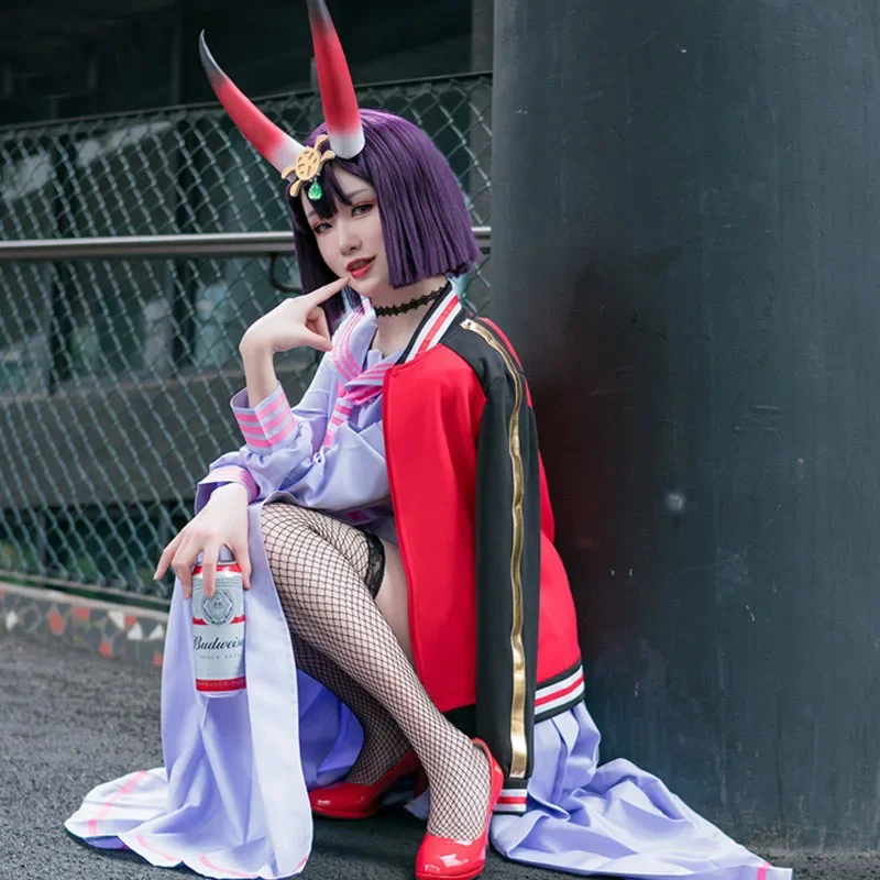 Fate/Grand Order Assassin Shuten-douji Cos Woman JK Сексуальная униформа моряка Косплей Костюм Хэллоуин
