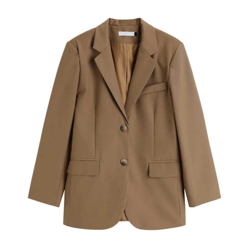 

High Quality Khaki Blazers Women Coat Spring Autumn New Korean Solid Casual Office Suit Jacket Female Long Sleeve Chaqueta Mujer