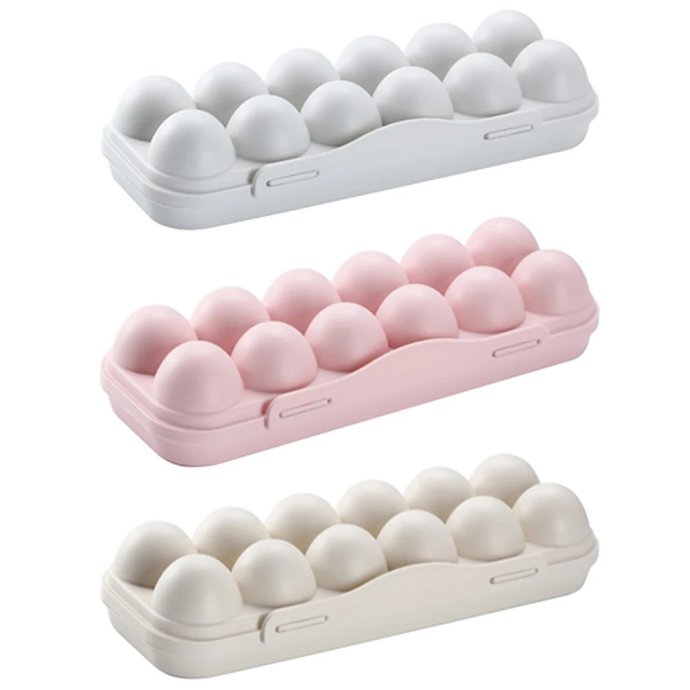 

Контейнер для хранения яиц на 12 ячеек, бытовой кухонный холодильник, пластиковый поднос для хранения свежести яиц с крышкой, контейнер для яиц