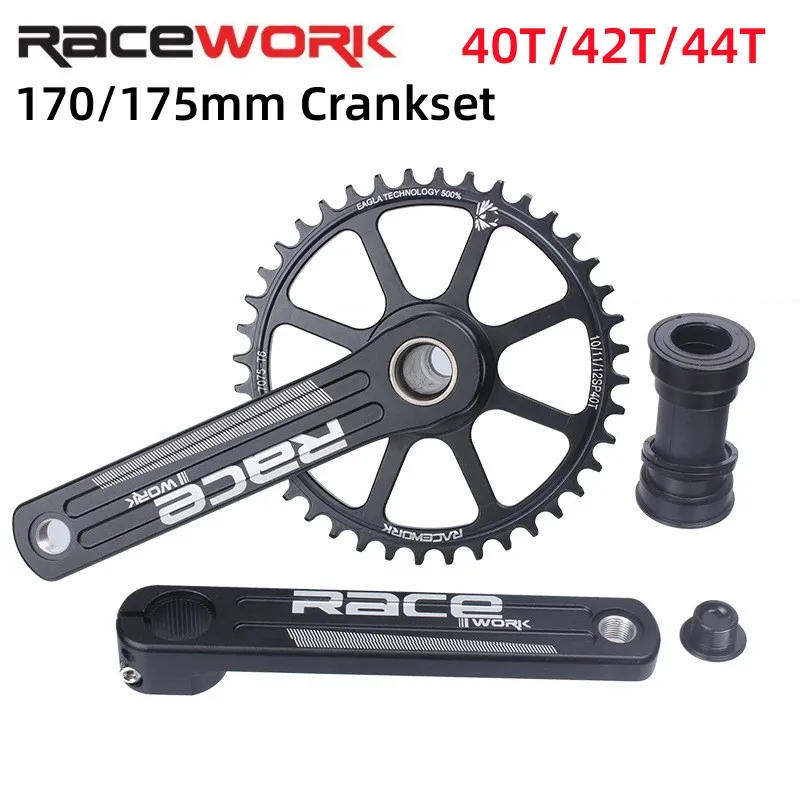 

RACEWORK Road Bike Crankset 40/42/44T GXP Single Chainring 10/11/12 Speed Wide and Narrow Sprocket CNC Crank Set 170/172.5/175mm