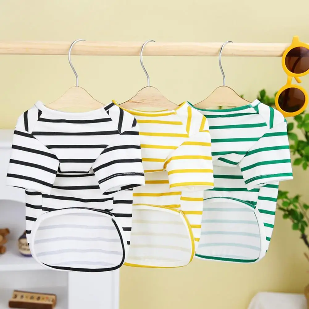 Жилет для собак блузка в полоску с рисунком медведя и кота пуловер круглым