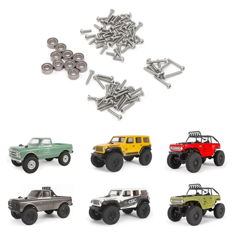 Для AXIAL SCX24 90081 1/24 RC Crawler Car 96 шт. M1.4 винт и подшипник (6x3x мм) набор аксессуаров