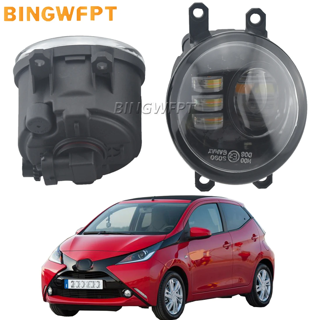 

2PCS Car H11 LED Fog Daytime Running Lamp DRL 12V Fog Light Assembly For Toyota Aygo (_B4_) 2014 2015 2016 2017 2018