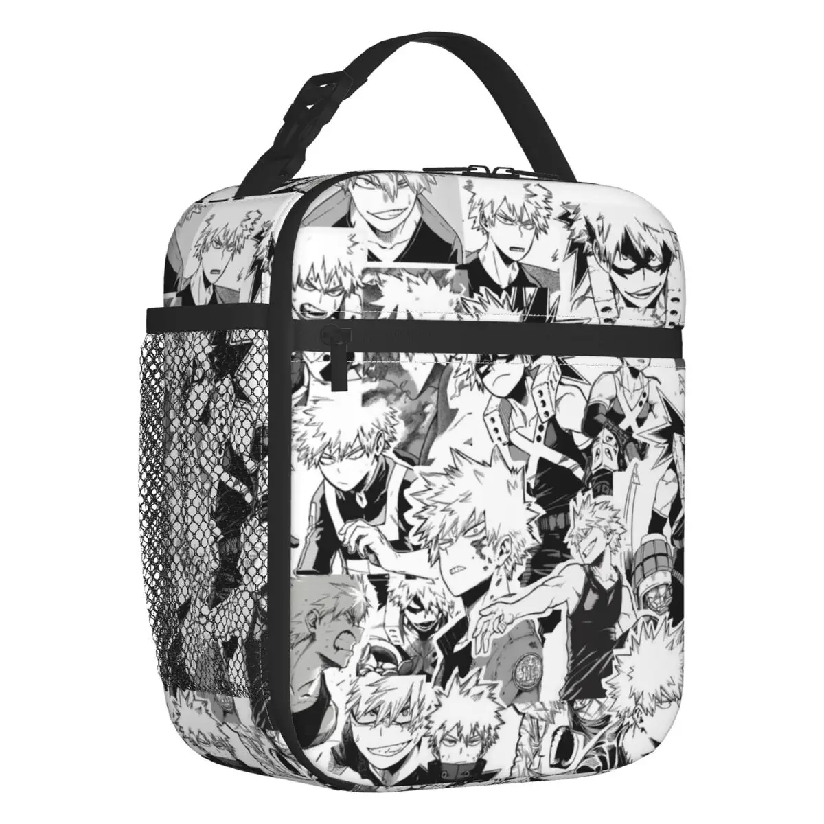 

Custom Katsuki Bakugo Anime Lunch Bag Men Women Cooler Warm Insulated Lunch Boxes for Children School