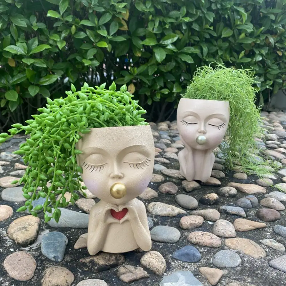 Горшок для выращивания лица с дренажными отверстиями горшок пузырьков комнатных