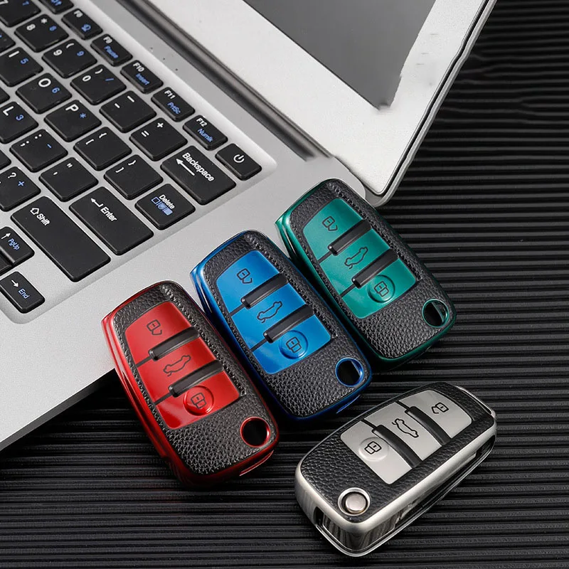 

Leather+TPU Car Key Cover Case For Audi A1 A3 A4 A5 A6 A7 C5 C6 CV R8 8P B6 B7 B8 RS3 Q2 Q5 Q8 SQ5 RS6 Q3 Q7 TT 8L 8V S3 S7 S8