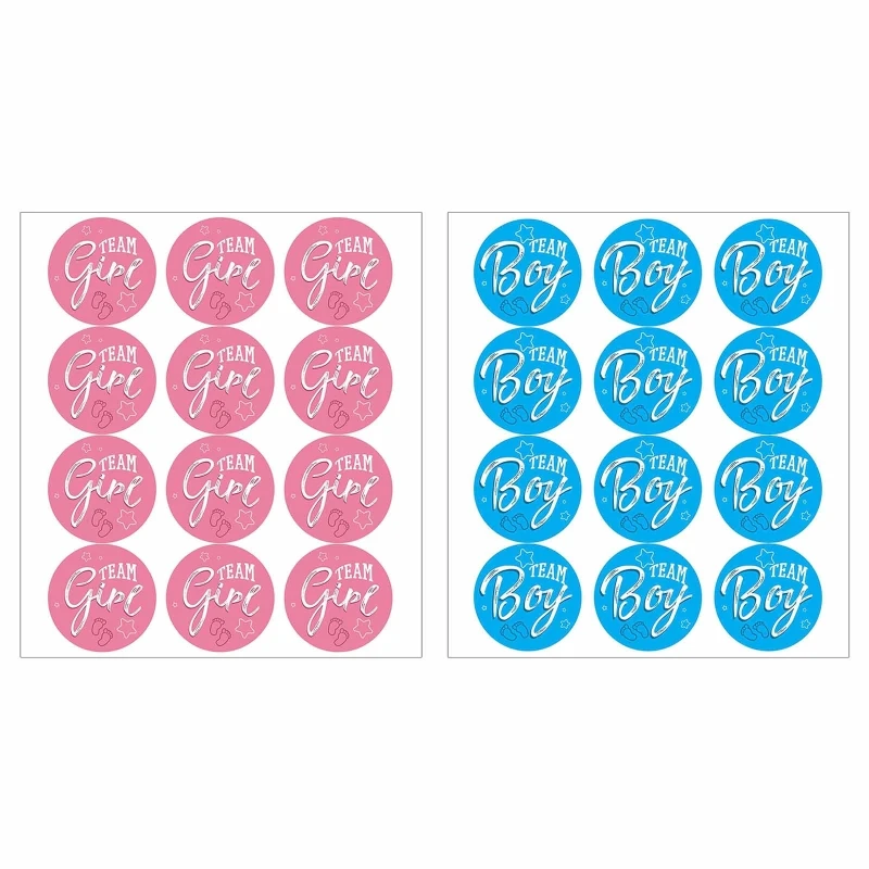 

120Pcs Gender Reveal Stickers Party Game Stickers Team Boy & Team Girl Sticker Labels Baby Shower Party Game Supplies