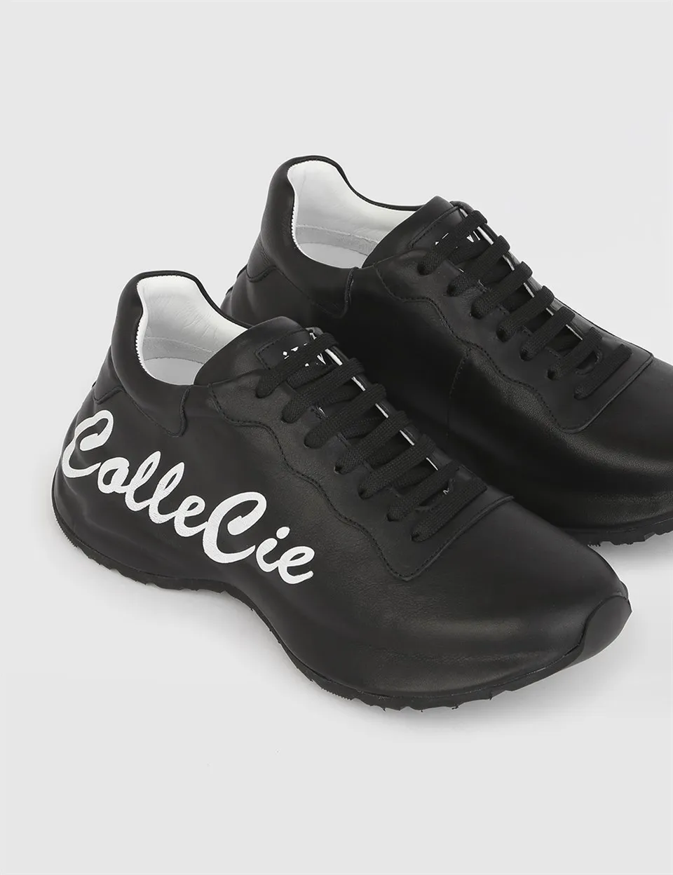 

ILVi-Genuine Leather Handmade Brelka Black Leather Women's Sneaker Women Shoes 2021 Spring/Summer