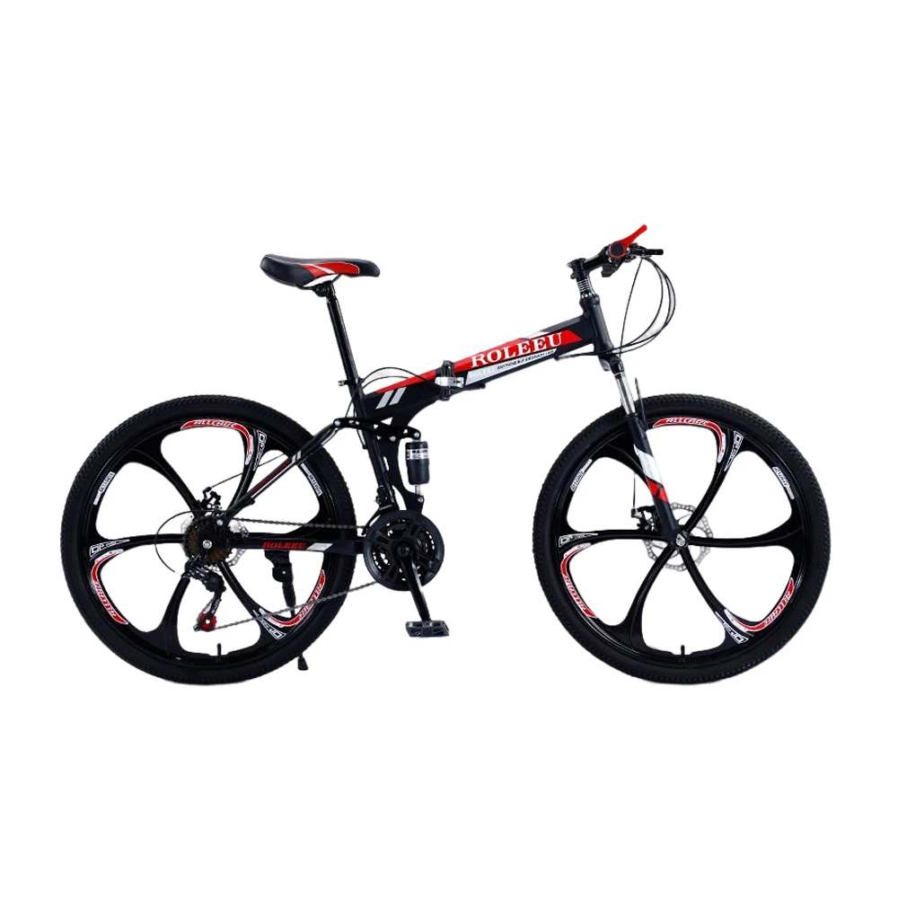 

Mountain Bike Road Bike 24 Inch Fold Bicycle Variable Speed Shock Absorption Disc Brake Carbon Steel Adult