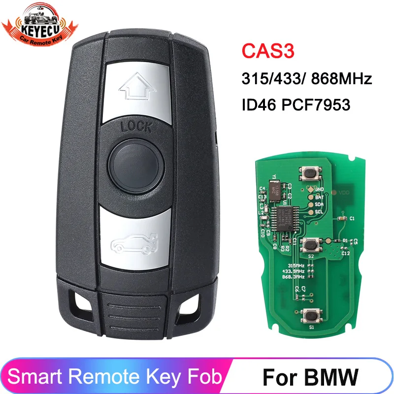 KEYECU 315/433/868 МГц для BMW CAS3 CAS3 + 1 3 5 7 серии X5 X6 Z4 KR55WK49127 PCF7953 ID46 чип дистанционное управление брелок смарт-ключ KEYECU 315/433/868 МГц для BMW CAS3 CAS3 + 1 3 5 7 серии X5 X6 Z4 KR55WK49127 PCF7953 ID46 чип дистанционное управление брелок смарт-ключ