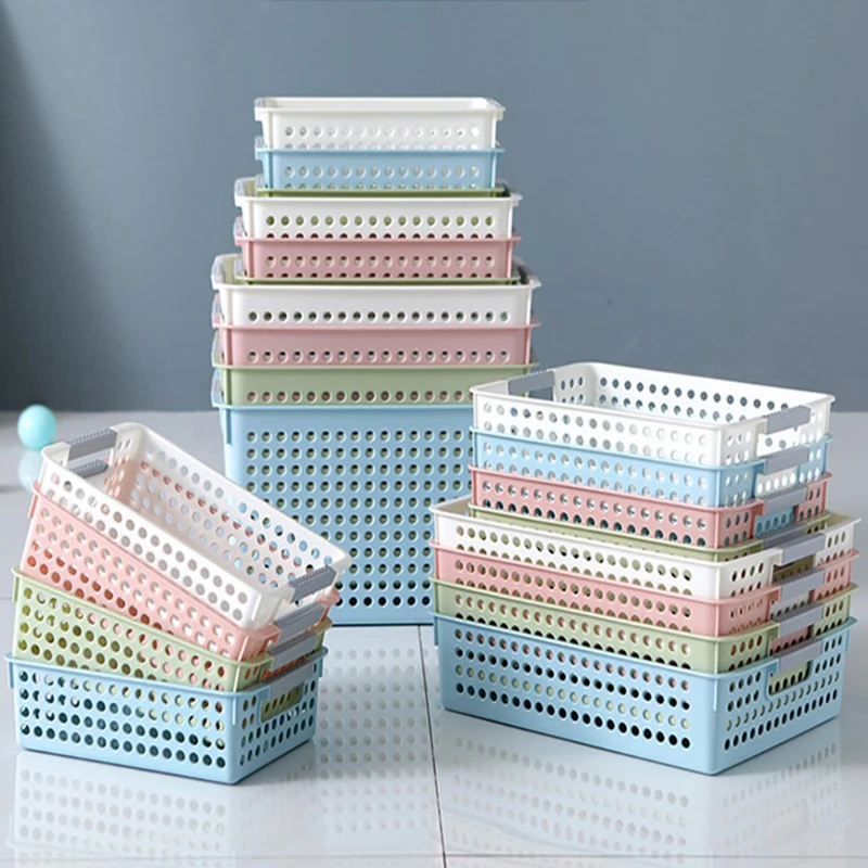 

Бытовая Складная Настольная корзина для хранения, канцелярские принадлежности, пластиковый контейнер, коробка для хранения