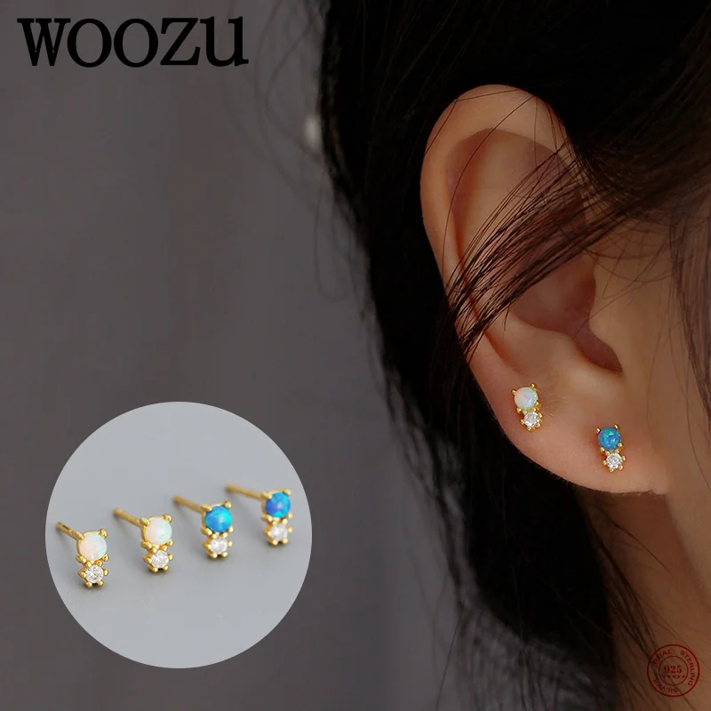 

Женские серьги-гвоздики из серебра 925 пробы с опалом