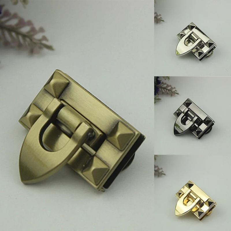 

4CM Metal Turn Lock Bag Buckle Handbag Bag Purse Hardware Closure Clasp Bags Accessories DIY Square Luggage Hardware Accessories