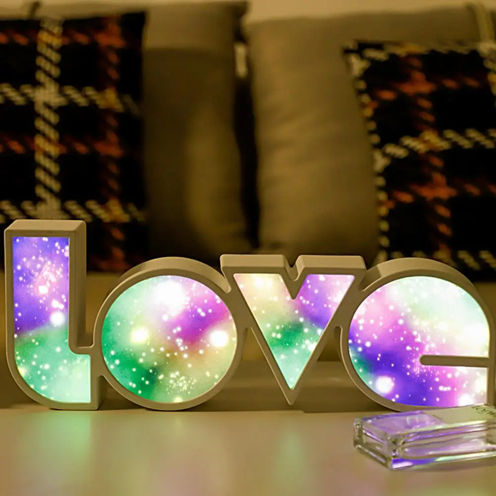 

LED Night Light Useful Energy-saving Wide Application LOVE Letter Style Lamp Wedding Party Ambient Light for Household