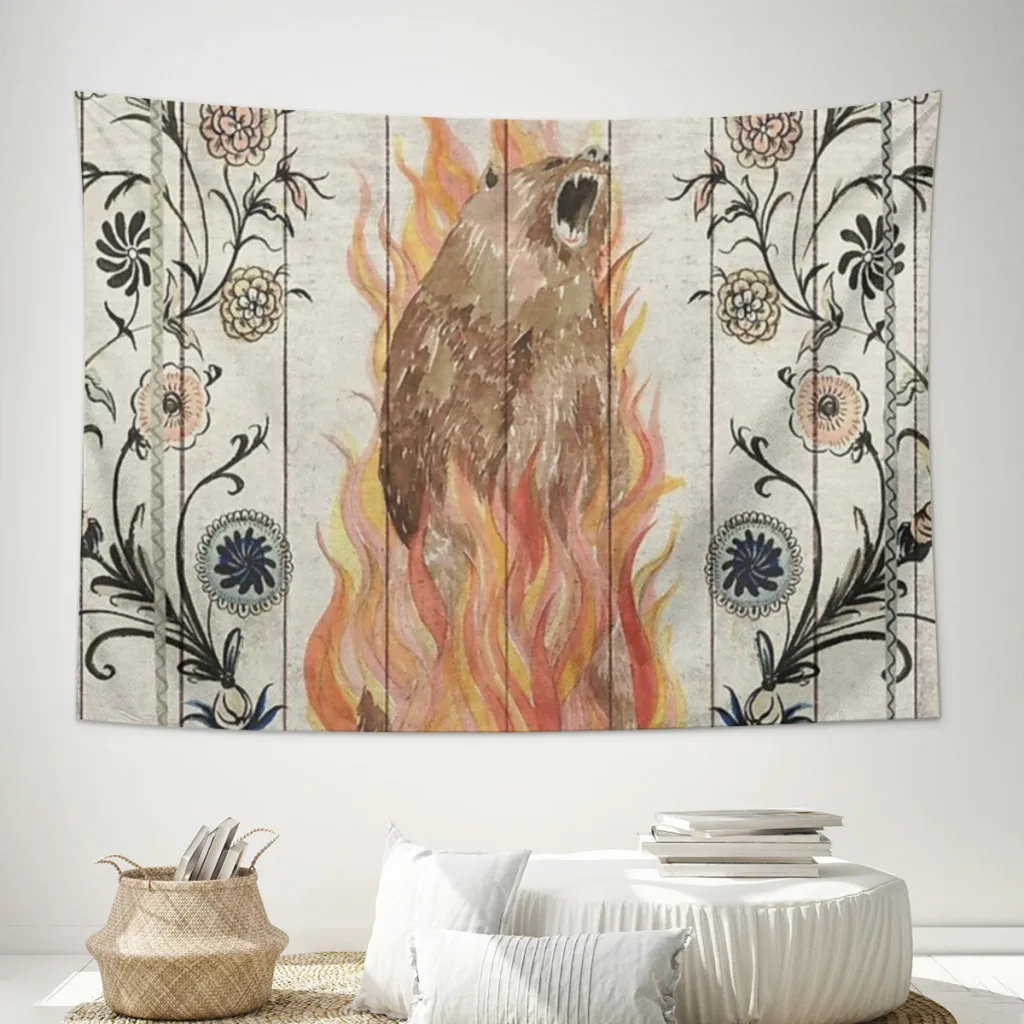 Midsommar Медведь Картина Настенный Гобелен Домашнее Украшение Стены