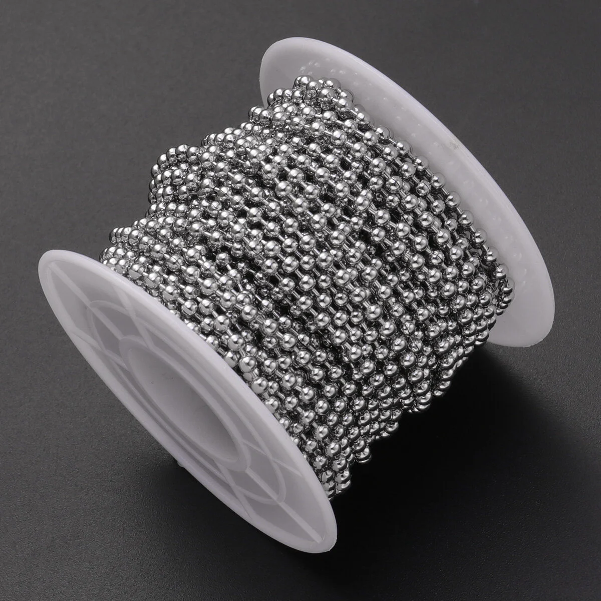 Window Stainless Steel Ball Chain Metal Beaded Necklace Dog Colored Labels