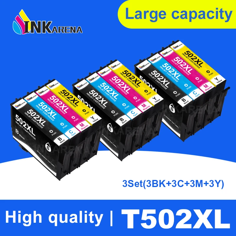 Volle Tinte 502XL 502 Nachgefüllt Tinte Patrone mit Chip für Epson XP-5100 XP-5105 WF-2865 WF-2860 WF2880 2885 Drucker