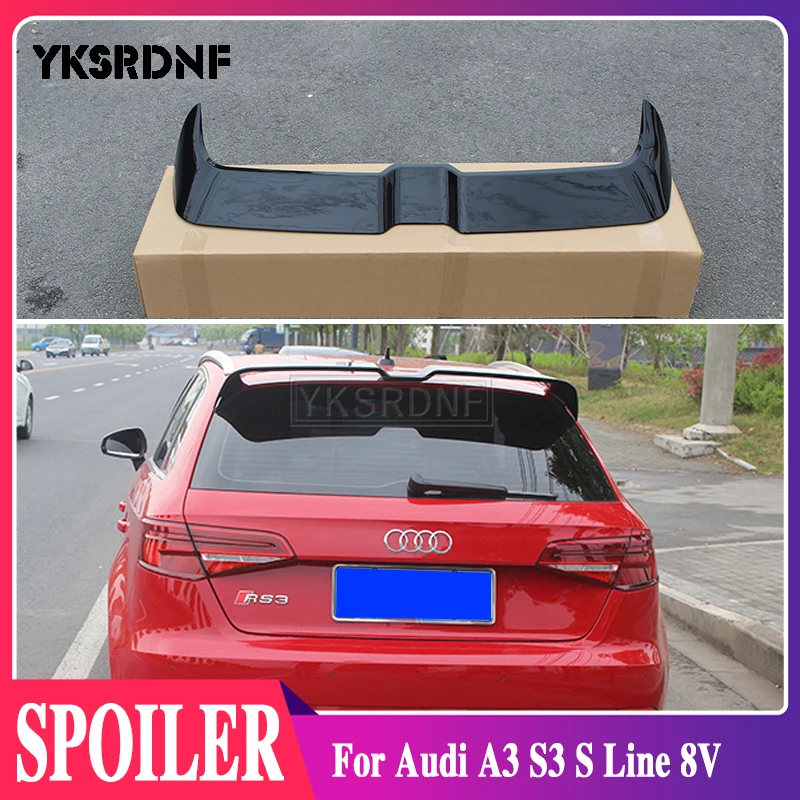 

For Audi A3 S3 S Line 8V Hatchback 5Doors 2014-2018 High Quality ABS Plastic Rear Roof Spoiler Trunk Wing Boot Cover Accessories