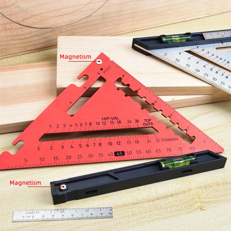 

7 Inch Aluminium Alloy Triangle Ruler Carpenter Set Square Angle Woodworking Tools Try Square Protractor Triangular Ruler Metric