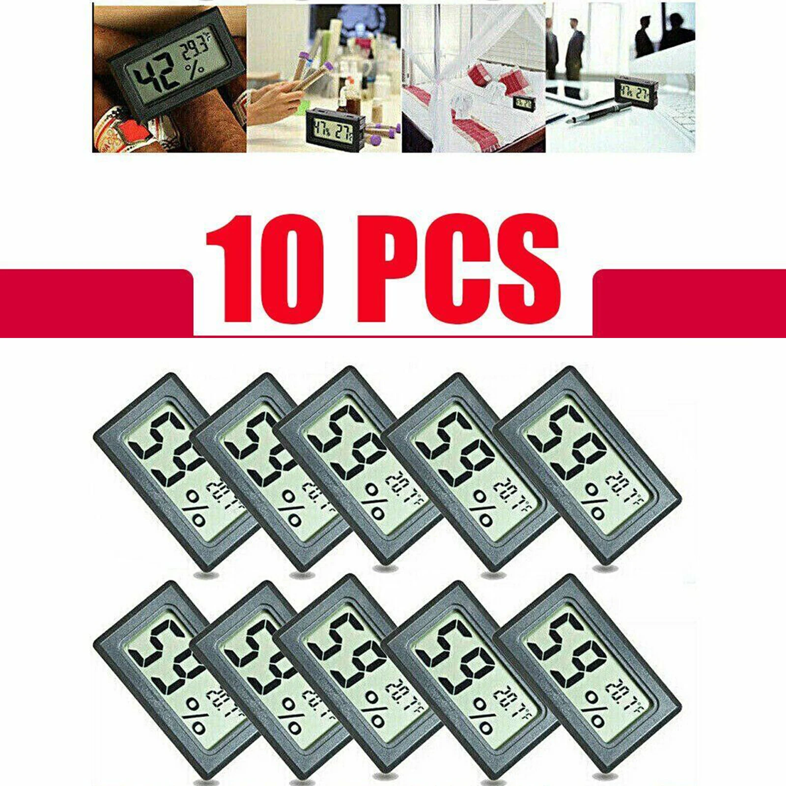 

10PCS Mini Digital LCD Thermometer Hygrometer Temperature Humidity Meter