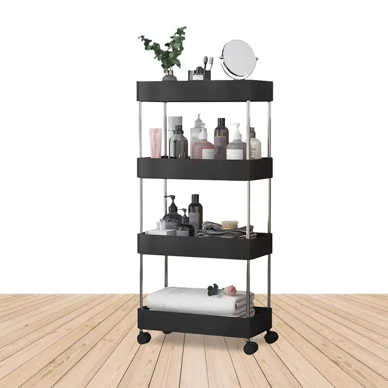 

Slim Storage Cart Bathroom Rolling Utility Cart Mobile Shelving Unit Organizer Trolley For Narrow Space On Kitchen Bathroom Easy