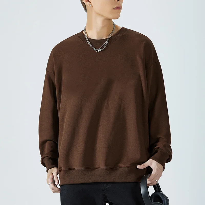 

Новинка Осень-зима модный пуловер с круглым вырезом Толстовка для мужчин и женщин однотонная универсальная Базовая рубашка