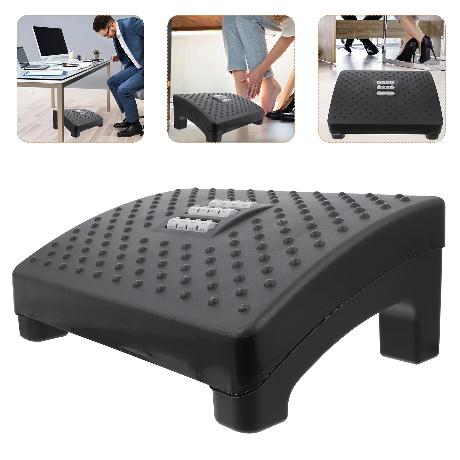 

1Pc Footstool Useful Sturdy Roller Foots Stool Non-Slip Footstool