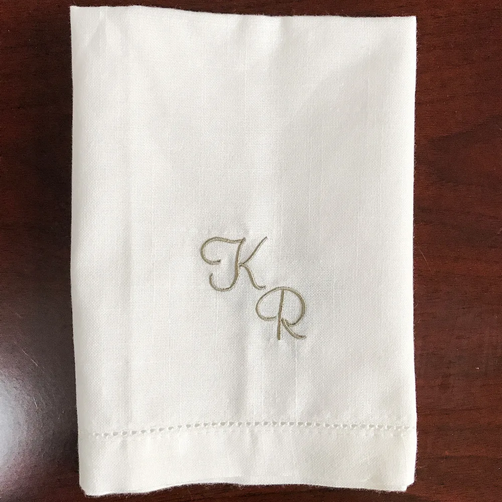 Персонализированная салфетка Monogrammed Свадебные моющиеся вышитые салфетки с