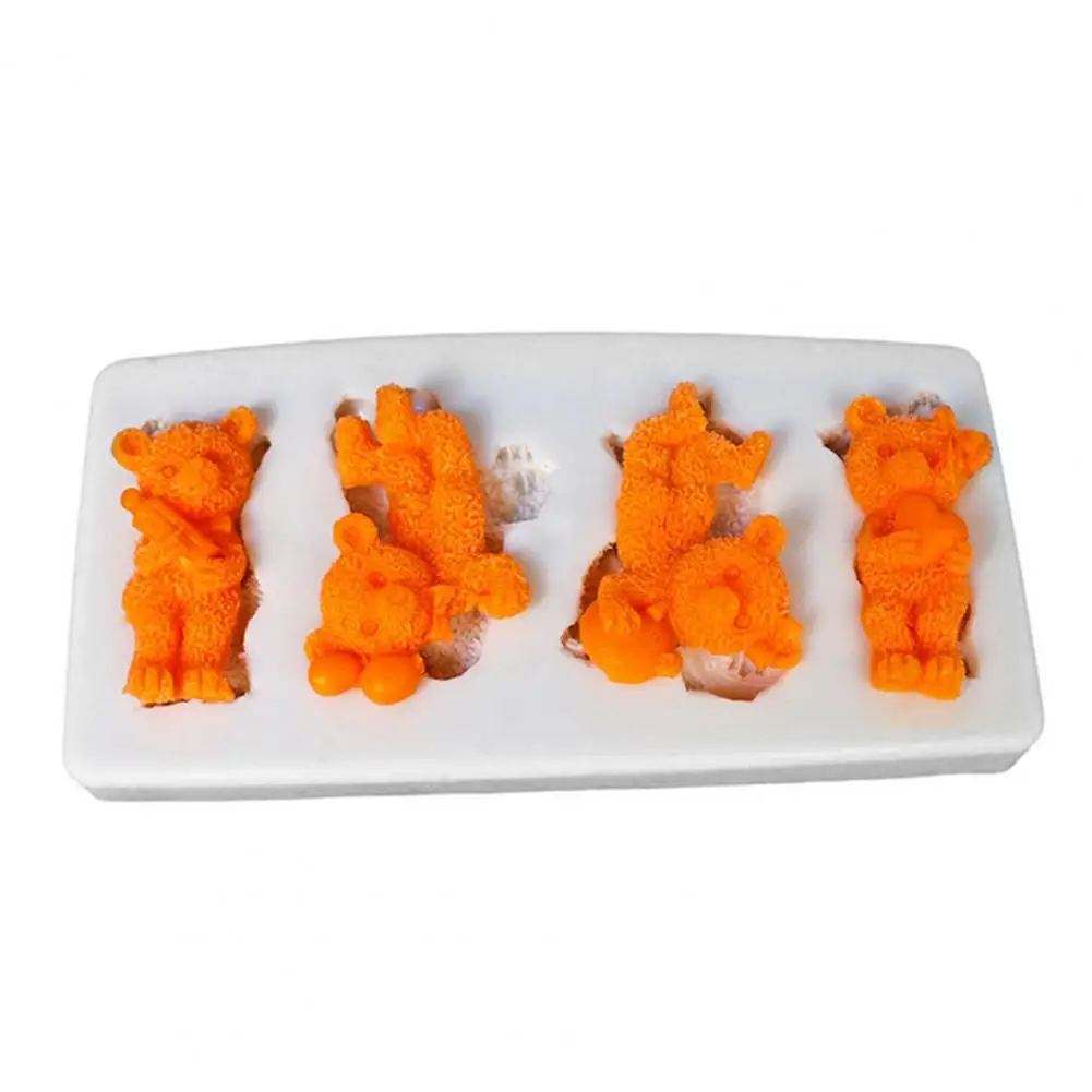 

Silicone Mold Anti-deformed Reusable Chocolate Mold Bear-Shaped Fondant Cake Mold for Bakery Supplies Silicone Mold