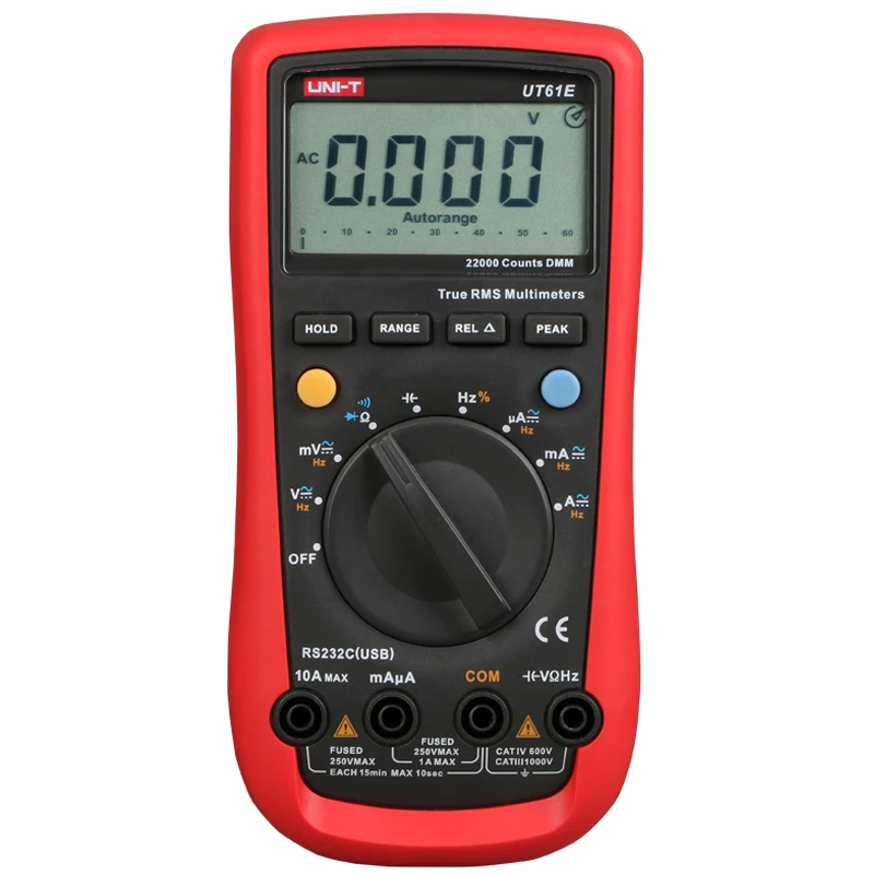 

22000 Counts TRMS UNI-T UT61E Digital Multimeter Measure AC DC Voltage Current Resistance Capacitance Frequency