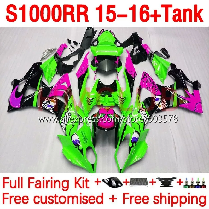 

+Tank OEM Body For BMW S1000 RR S 1000 RR CC 1000RR S1000RR 15 16 S1000-RR Graffiti blk 2015 2016 Injection Fairing kit 170No.53