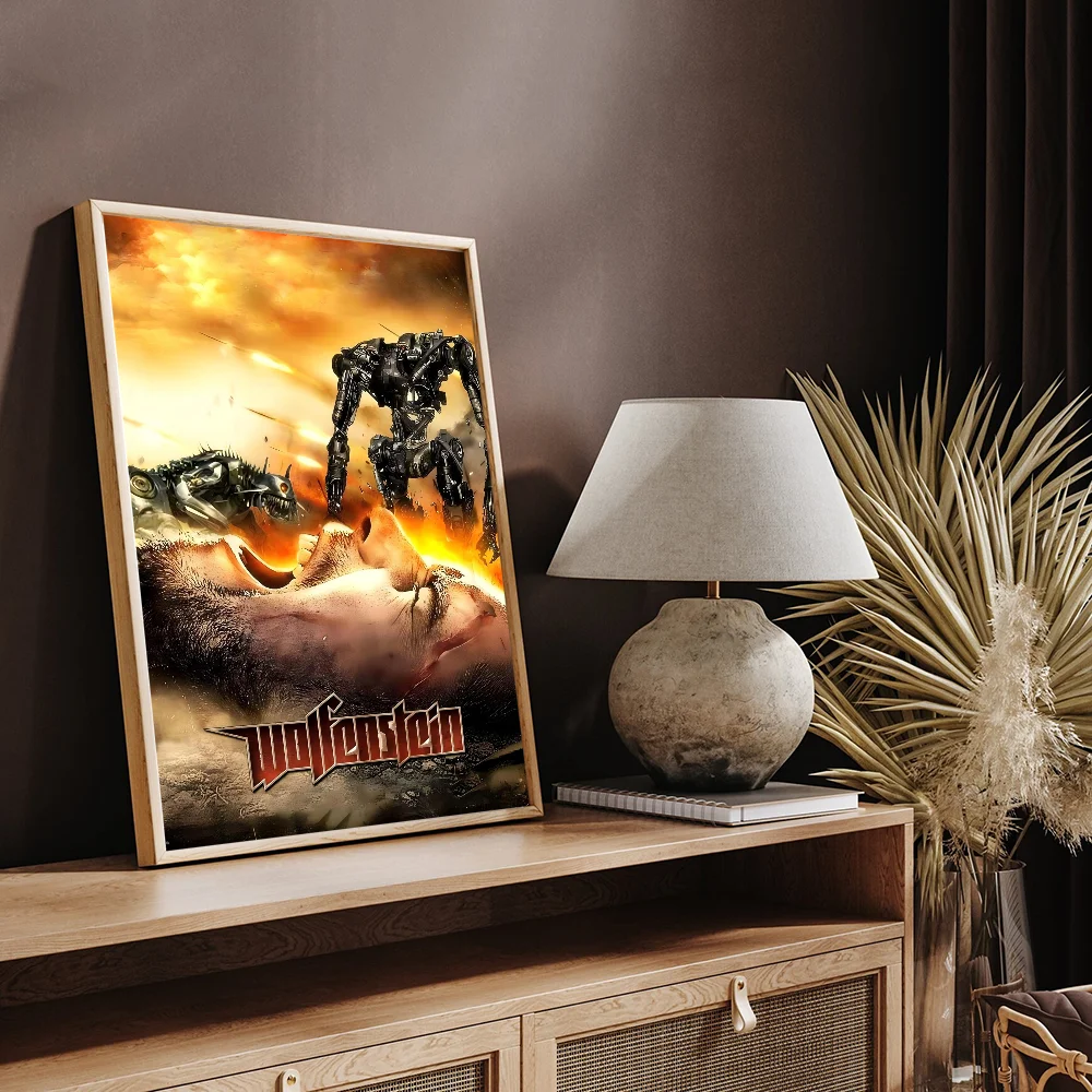 Wolfenstein Anime Posters Sticky HD Quality Wall Art Retro For Home Kawaii Room Decor
