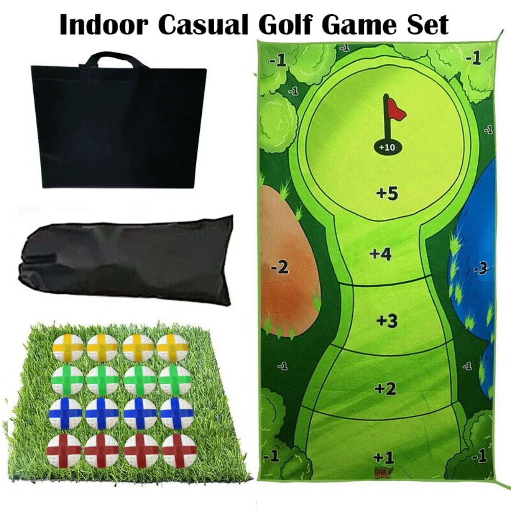 

Мини-игры для гольфа в повседневном стиле, Набор для игры в гольф в помещении и на открытом воздухе, тренировочные коврики для тренировок в виде мяча для гольфа для детей
