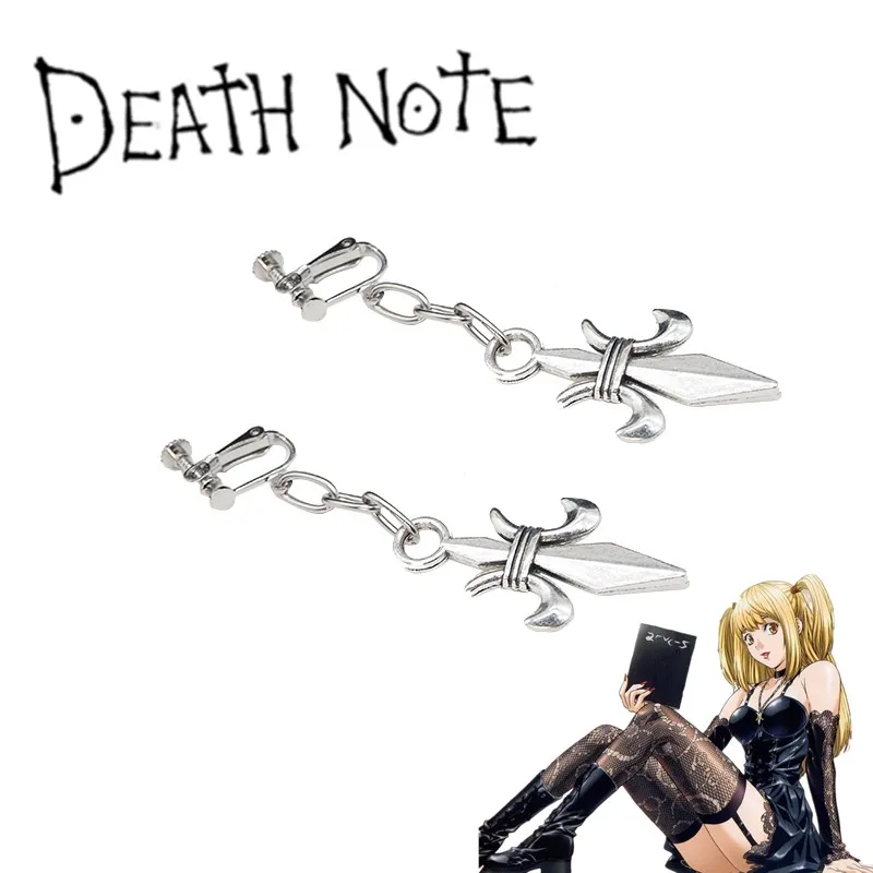 

Anime Death Note Amane Misa Earrings Cosplay Crusader Flower Pendant Cross Dangler Ear Studs Alloy Eardrop Jewelry Prop Gift