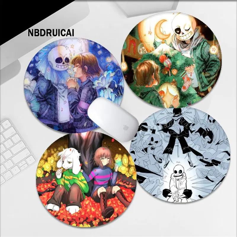 

Undertale Non-slip Round Kawaii Cartoon Anime Gaming Mouse Pad Keyboard Mouse Mats Deskpad Girls Padmouse Desk Play Mats
